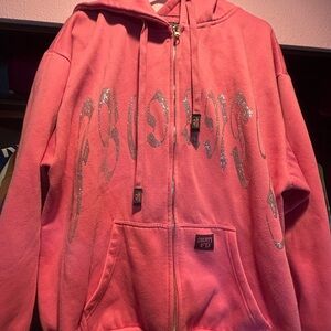 Pink FB County Hoodie with Silver Glitter Design